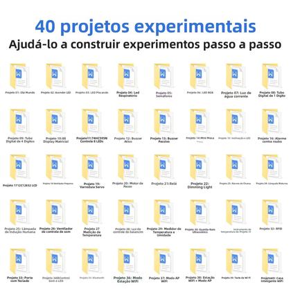 Imagem de Kit Básico De Aprendizado ESP32 Para Programação Arduino Python Componentes Eletrônicos Sensores
