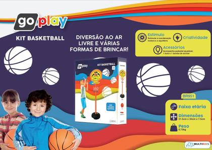 Imagem de Kit Basquete c/ Pedestal Ajustável Bola Bomba Multikids
