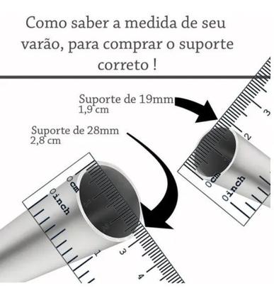 Imagem de Kit bastão Cromado Simples de Cortina 2,00 Metros 19mm