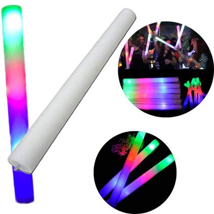 Imagem de Kit Bastão LED 40CM Colorido 3 Funções - Bastão Luminoso De Espuma Neon Brilhante - Bastão Luminoso Led Para Festa