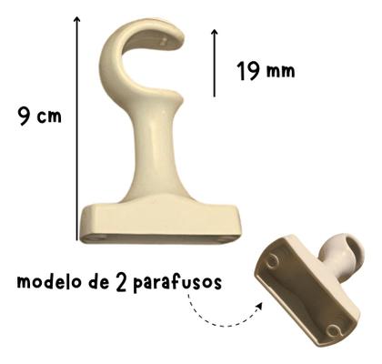 Imagem de Kit Bastão Varão para cortina Ferro C/ Suportes E Ponteiras1,90 M 19 Mm