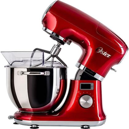 Imagem de Kit Batedeira Planetária Digital e Liquidificador New Osterizer Clássico Vermelho - 220V