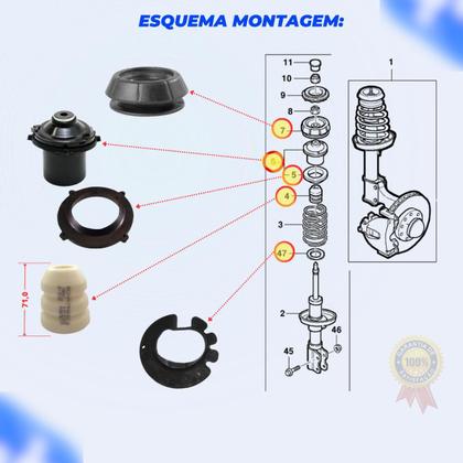 Imagem de Kit Batente Suspensão Diant Corsa Montana Agile Vectra