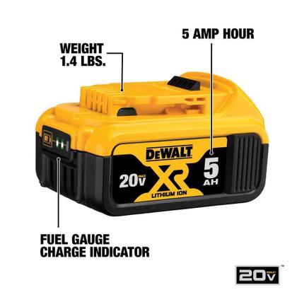 Imagem de Kit Bateria e Carregador Dewalt 20V Max 5.0Ah - Com Bolsa