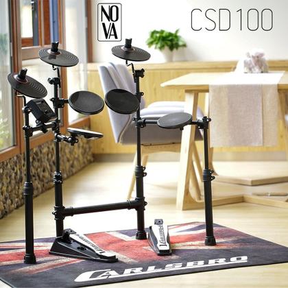 Imagem de Kit Bateria Elet Carlsbro Csd100 +banco+fone+baquetas Odery Cor Preto