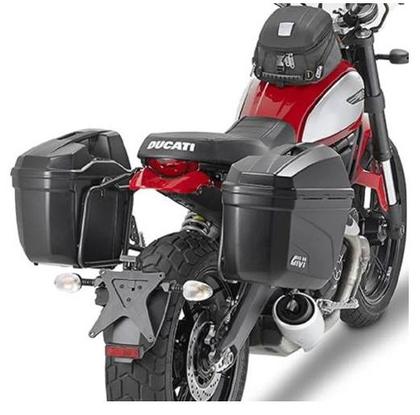 Imagem de Kit bau bauleto moto monolock simply fume e-470nt 47l + bau 22l lateral e-22n givi honda bmw gs1200