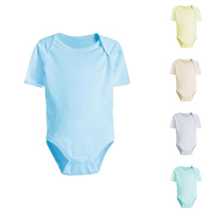 Imagem de Kit Bebê 4 Peças Body Curto Macacão e Shorts Estampado Verão