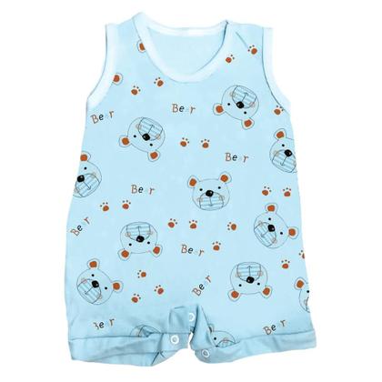 Imagem de Kit Bebê 4 Peças Body Curto Macacão e Shorts Estampado Verão