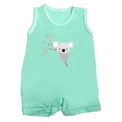 Imagem de Kit Bebê 4 Peças Body Curto Macacão e Shorts Estampado Verão