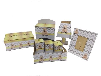 Imagem de Kit Bebe Decoração Coroa Quarto Menino Berço Maternidade Mdf