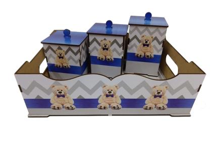 Imagem de Kit Bebe Decoração Coroa Quarto Menino Berço Maternidade Mdf