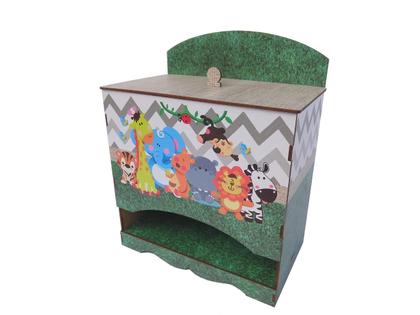 Imagem de Kit Bebe Decoração Safari Enfeite Com Trio De Quadrinhos Mdf