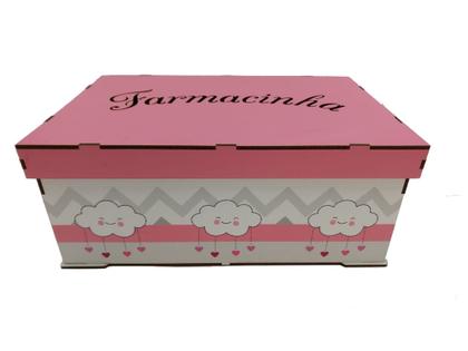 Imagem de Kit Bebe Higiene Nuvem Quarto Menino Com Trio De Quadros Mdf