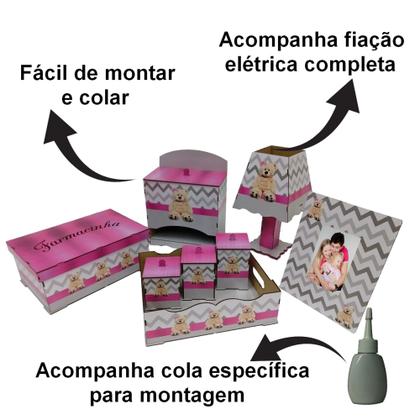 Imagem de Kit Bebe Higiene Nuvem Quarto Menino Com Trio De Quadros Mdf