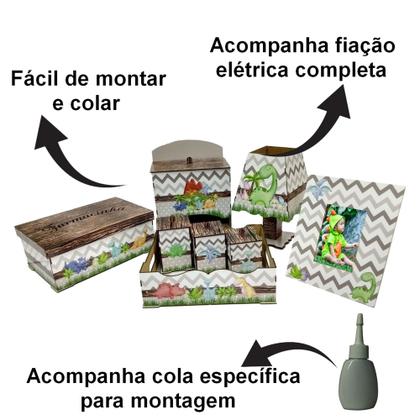 Imagem de Kit Bebe Higiene Nuvem Quarto Menino Com Trio De Quadros Mdf