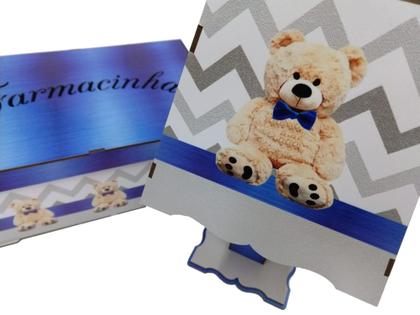 Imagem de Kit Bebe Higiene Nuvem Quarto Menino Com Trio De Quadros Mdf