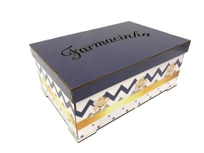 Imagem de Kit Bebe Higiene Nuvem Quarto Menino Com Trio De Quadros Mdf