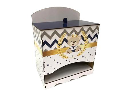 Imagem de Kit Bebe Higiene Nuvem Quarto Menino Com Trio De Quadros Mdf