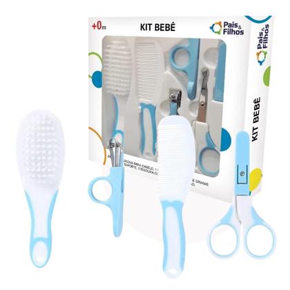 Imagem de Kit Bebe Inox Com Escovinha E Pente De Cabelo Pais E Filhos