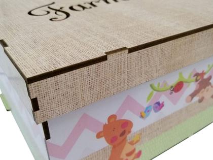 Imagem de Kit Bebe Mdf Rosa Menina Safari + Trio De Quadros Decoração