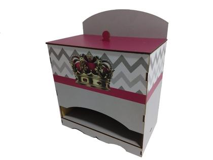 Imagem de Kit Bebe Quarto Menina Coroa Decoração Berço Maternidade Mdf