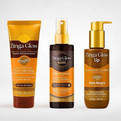 Imagem de Kit Beleza Ancestral - Acelerador de Bronze + Oleo Baoba + Glow Up Peles Negras
