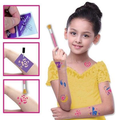 Imagem de Kit Beleza Infantil Tatoo Collection Glitter + Acessorios 13 Peças DM TOYS DMT6575