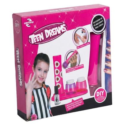 Imagem de Kit Beleza Infantil Teen Dreams Com Agitador Glitter Colorido E Acessorios Para Unhas