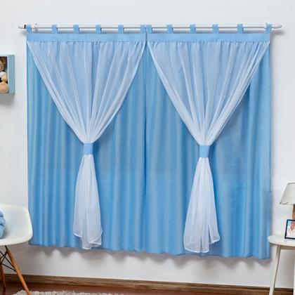 Imagem de Kit Berço 12 Peças Urso Baby Azul com Cortina  Padrão Americano Menino