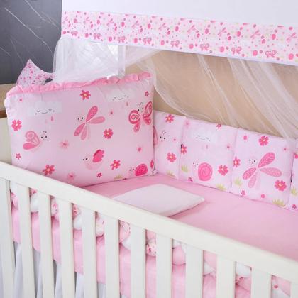 Imagem de Kit Berço Americano 13 pcs para Bebê Menina Borboleta