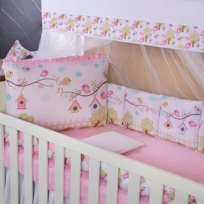Imagem de Kit Berço Americano 13 pcs para Bebê Menina Jardim Encantado
