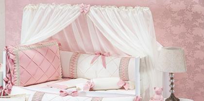 Imagem de Kit Berço Americano Menina Amanda Rose Blusch com Palha 10 Peças