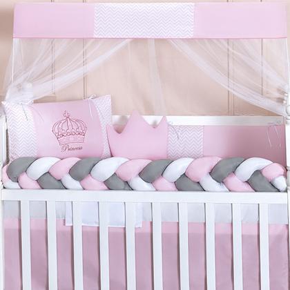 Imagem de Kit Berço Americano Trança 11 Peças Para Bebê Bordado Menino e Menina