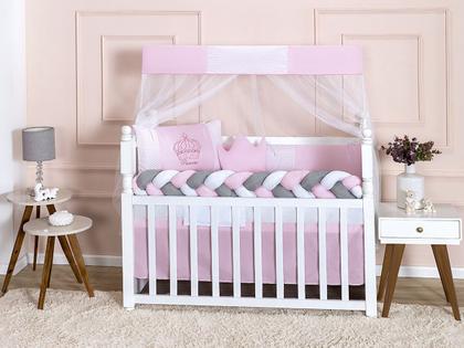 Imagem de Kit Berço Americano Trança 11 Peças Para Bebê Bordado Menino e Menina