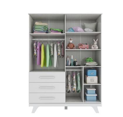 Imagem de Kit Berço Cômoda e Guarda Roupa LS Retro Moveis Peroba MDF Com Capitône