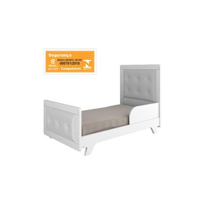 Imagem de Kit Berço Cômoda e Guarda Roupa LS Retro Moveis Peroba MDF Com Capitône