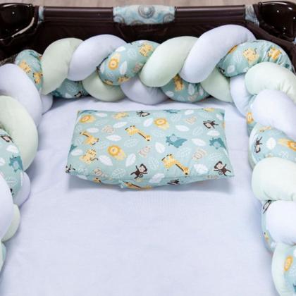 Imagem de Kit Berço Desmontável Trança Baby 5 Peças Menino e Menina