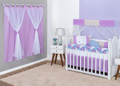 Imagem de Kit Berço Jardim Encantado 11 Peças Trança Menina Mundo Rosa