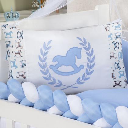 Imagem de Kit Berço Menina Menino Protetor Trança Com Saia 6 Peças