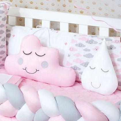 Imagem de Kit Berço Modelo Nuvem Trança Menina 12 Peças Com Saia Box