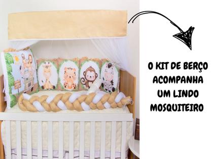 Imagem de Kit Berço Trança Menino Sublimado Com Trocador 13 Peças