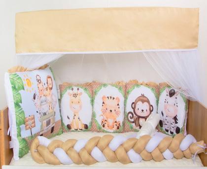 Imagem de Kit Berço Trança Menino Sublimado Com Trocador 13 Peças