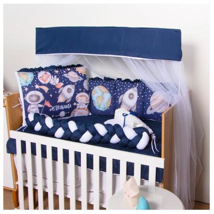 Imagem de Kit Berço Trança Menino Sublimado Com Trocador 13 Peças