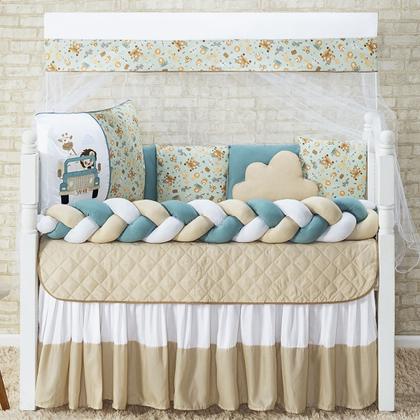 Imagem de Kit Berço Trança Safari 14 Peças 100% Algodão