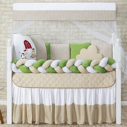 Imagem de Kit Berço Trança Safari 14 Peças 100% Algodão