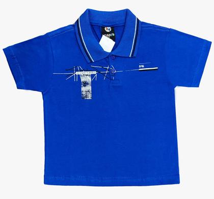 Imagem de Kit Bermuda Jeans +camisa Polo Infantil Menino