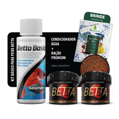 Imagem de Kit Betta Ração Poytara 28G + Seachem Betta Basics 60Ml