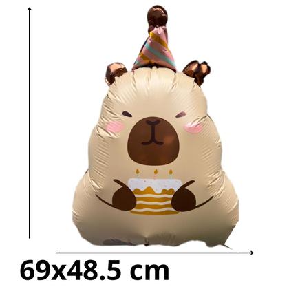 Imagem de kit bexigas balões capivara metalizado festa infantil 6 unidades