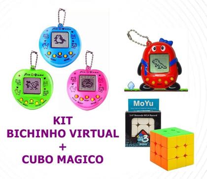 Imagem de Kit Bichinho Virtual Tamagochi + Cubo Magico Moyu Brinquedo Didatico