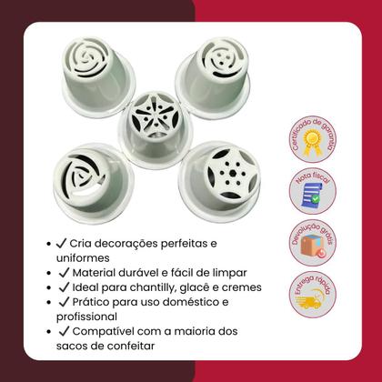 Imagem de Kit bico russo para confeitar 5 peças bolo doces cupcake decoração confeitaria